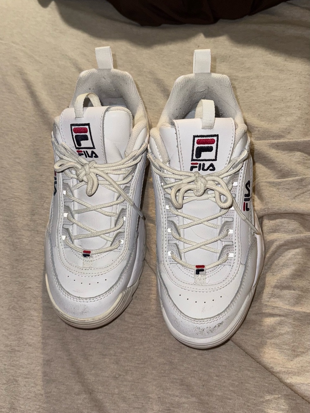 Women’s white filas disruptors FILA 5FM00002-125 Women's 7.5